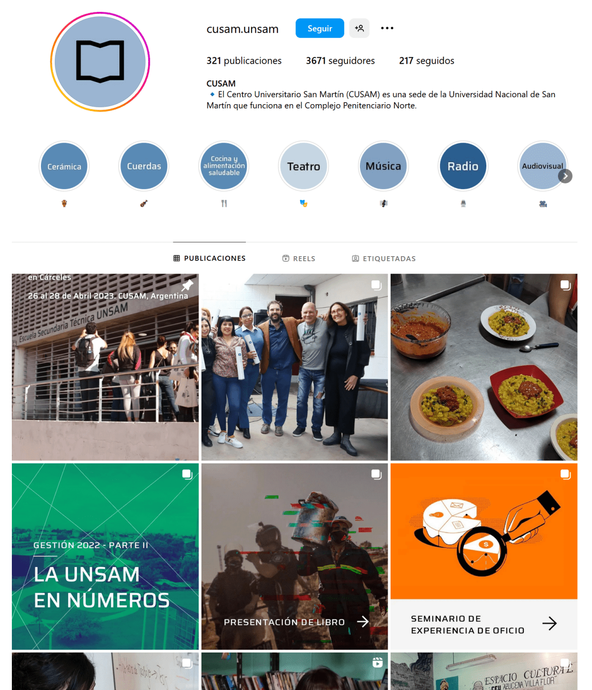 El CUSAM en INSTAGRAM