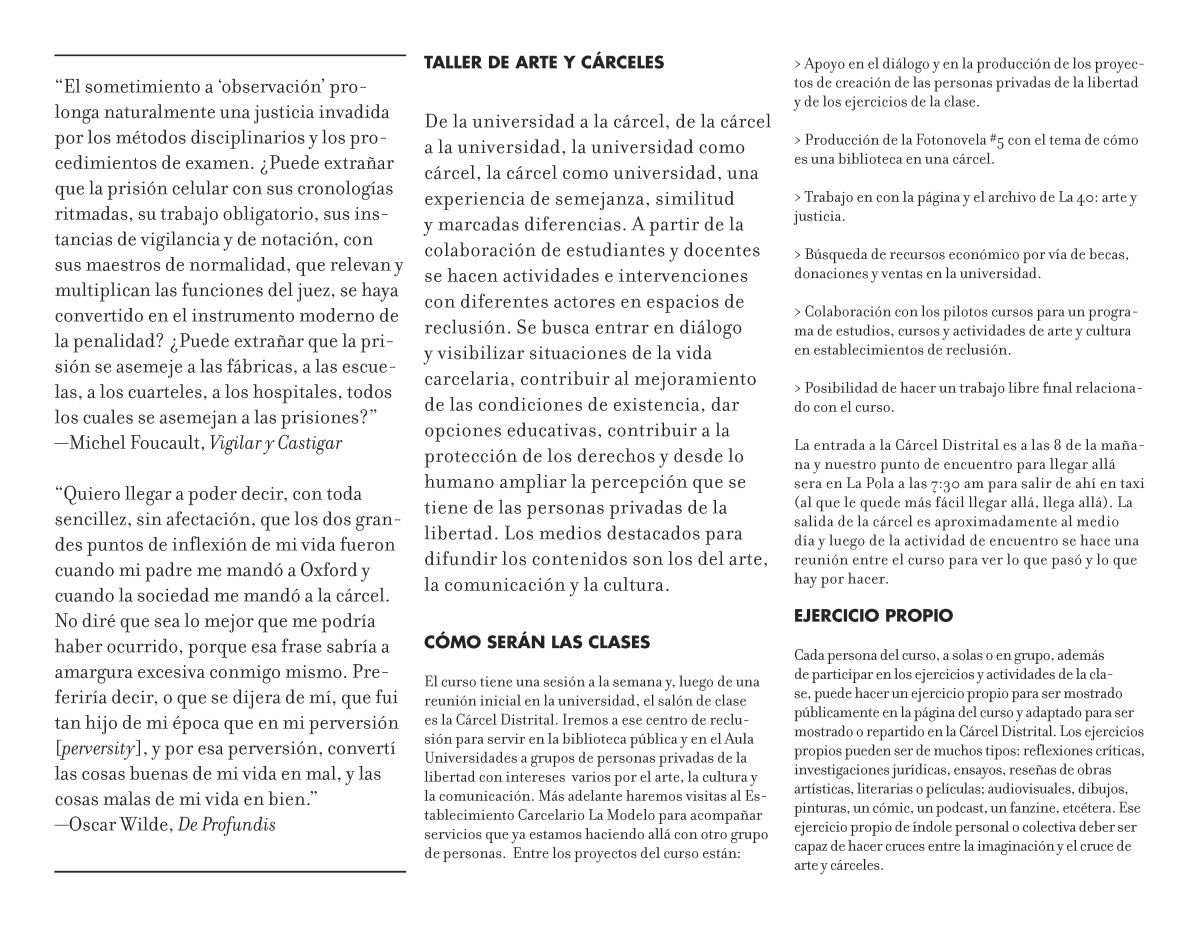 Programa Curso Arte y Cárceles 2025-1